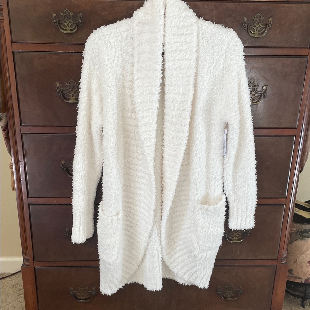 Honeydew Intimates Cream Fuzzy Open-Front Cardigan
